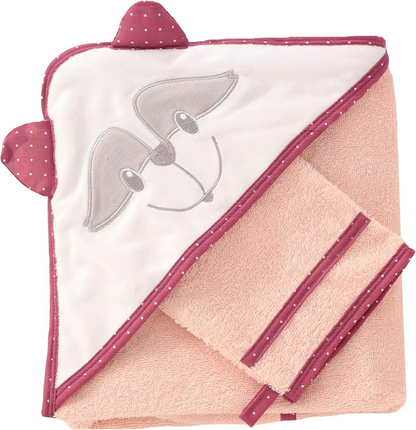 TROIS KILOS SEPT badstof handdoek met capuchon 70x70 cm + washandschoen