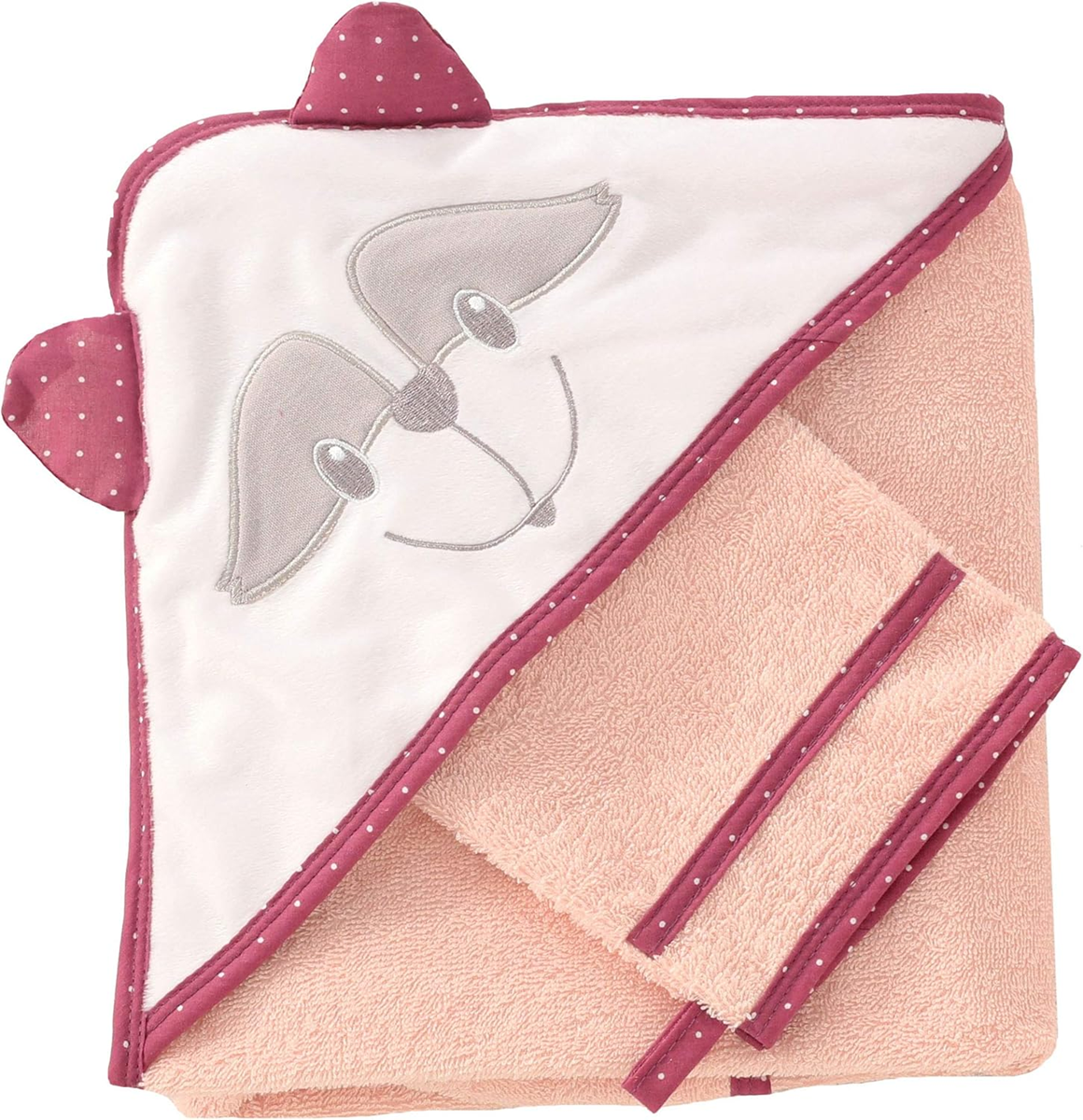 TROIS KILOS SEPT asciugamano con cappuccio 70x70 cm + guanto da bagno