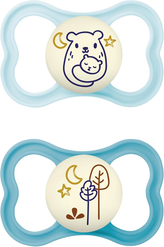 MAM AIR NIGHT soother x2 glowing in the dark