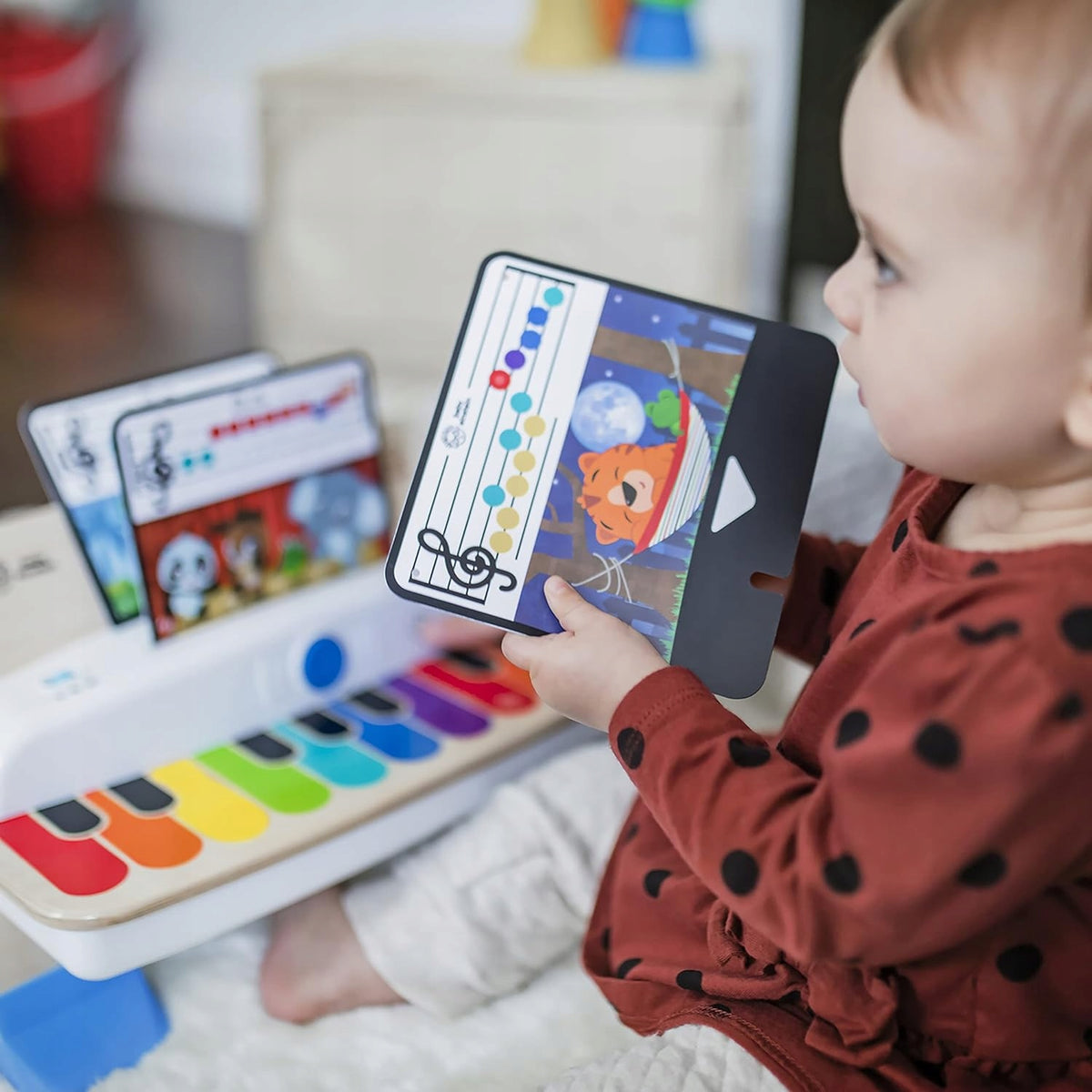 HAPE BABY EINSTEIN houten touch piano + 5 muziekkaarten