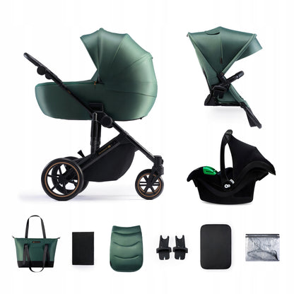 KINDERKRAFT PRIME2 PRO 3-in-1 multifunctionele kinderwagen tot 22kg + autostoeltje MINK PRO