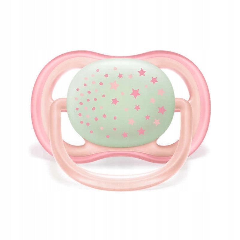 PHILIPS AVENT Ultra Air Night smoczki x 2 6-18msc, świecące w ciemności, BPA free, pastelowy róż i mięta
