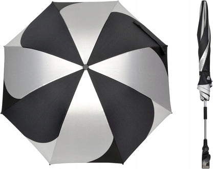 ZJ RIGHTO parasol ochronny do wózka średnica 74 cm promienie UV wodoodporny, czarno-srebrny