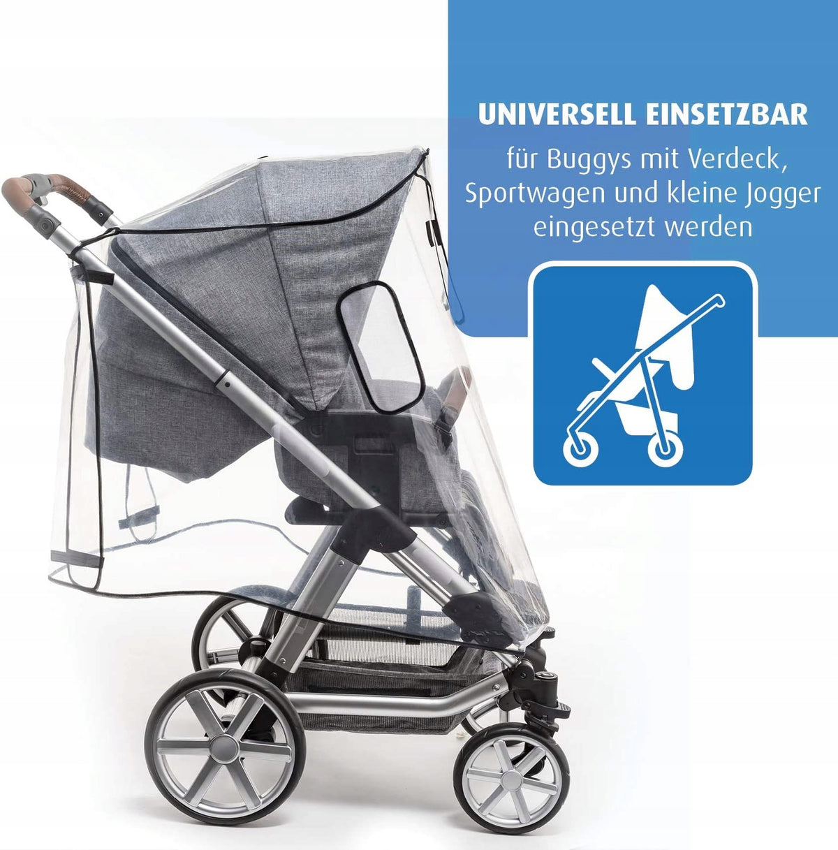 REER folia przeciwdeszczowa uniwersalna Active, osłona przeciwdeszczowa do wózka spacerowego i buggy