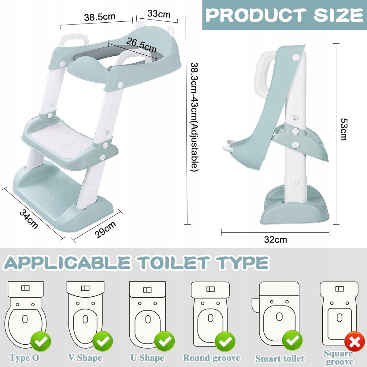 MUOIVG Toilettensitz mit Stufen