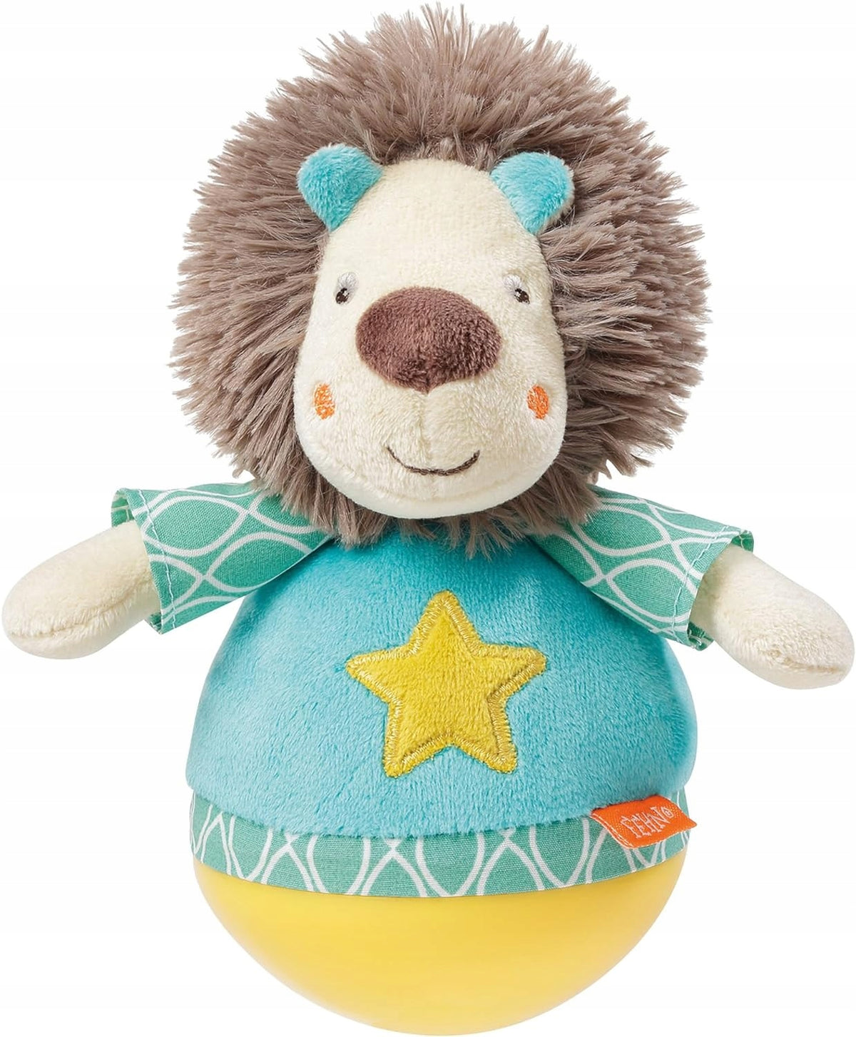 FEHN Funky Friend Stehaufmännchen 18cm Rassel LÖWE