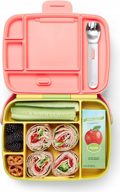 MUNCHKIN Bento Box lunch box + cutlery, 5 compartments