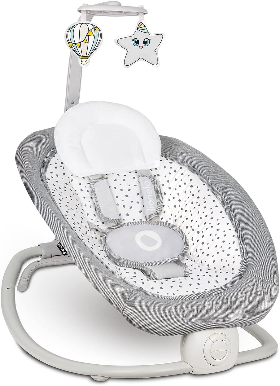 LIONELO PASCAL 2en1 hamaca mecedora hasta 9 kg con melodías y vibraciones