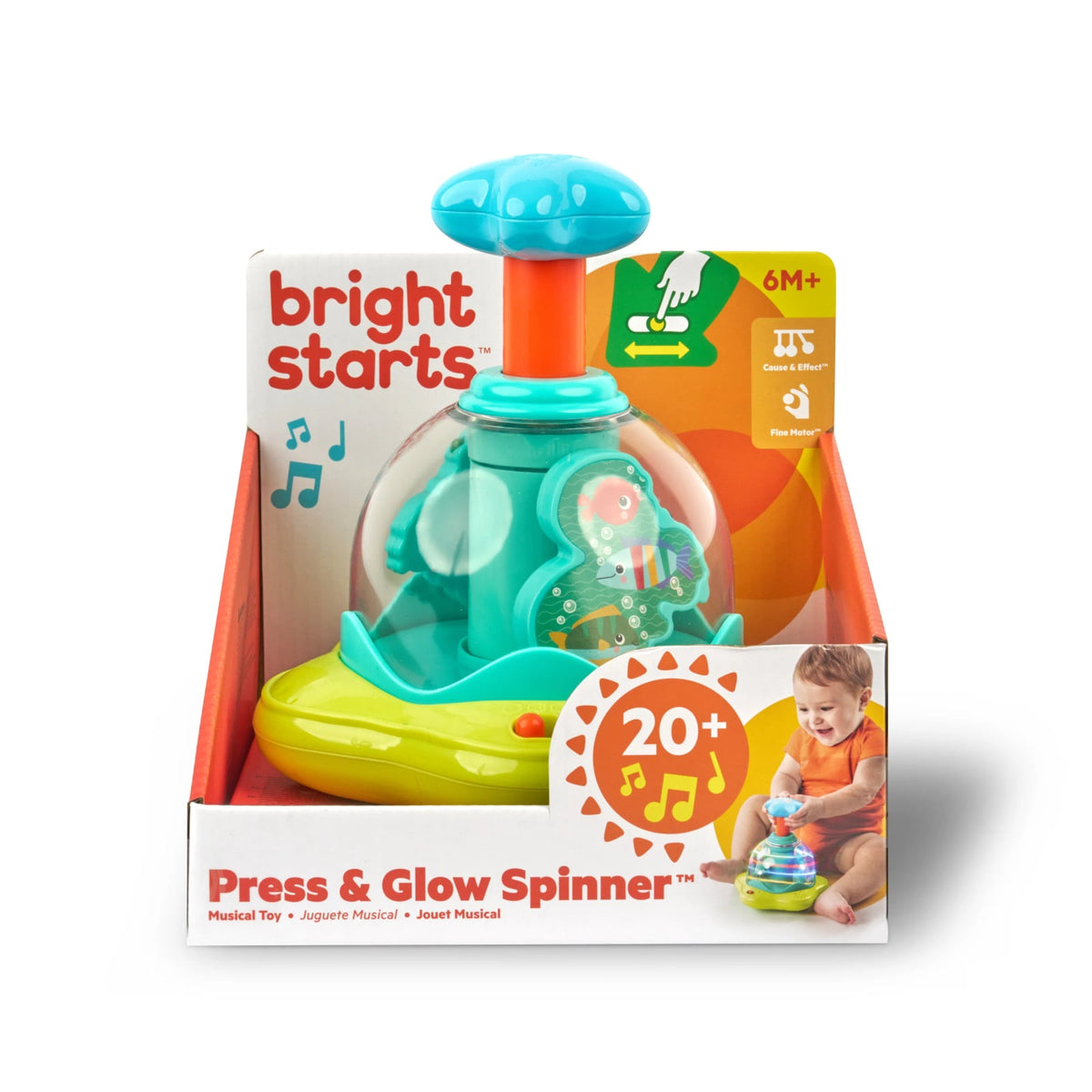 Bright Starts Press Glow Spinner muzikaal speeltje 6m+