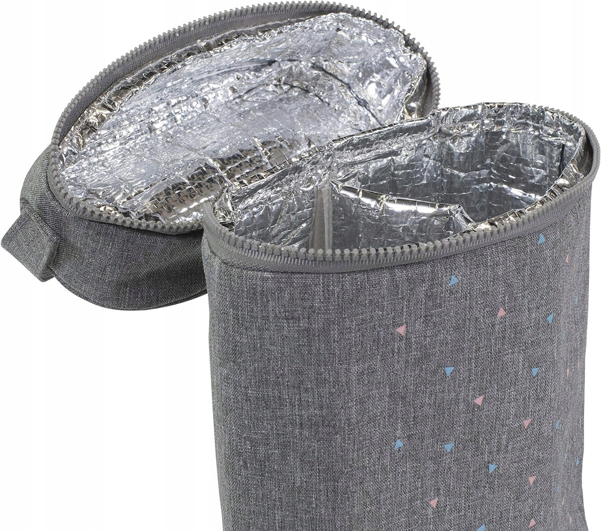 MINILAND Thermibag Double TORBA TERMOIZOLACYJNA na butelki 2x 500 ml, szara torba z przegrodą