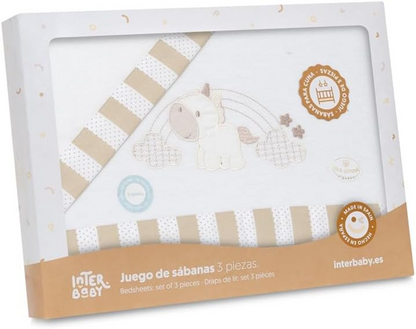 INTERBABY 3-delige beddengoedset 60x120 / 40x60 / 110x155