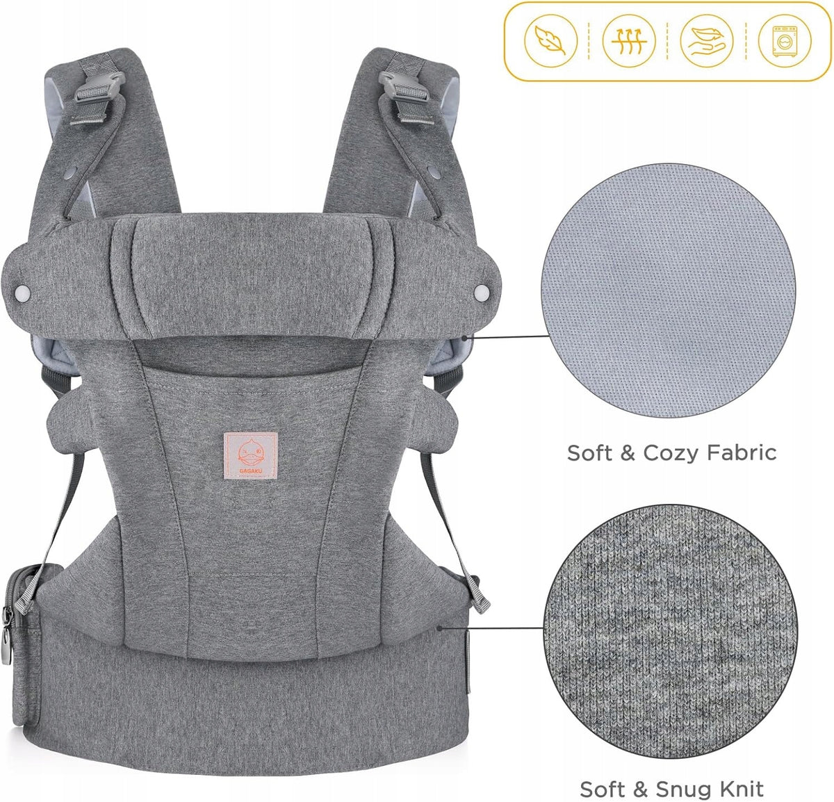 GAGAKU marsupio ergonomico per neonati 0-12 mesi