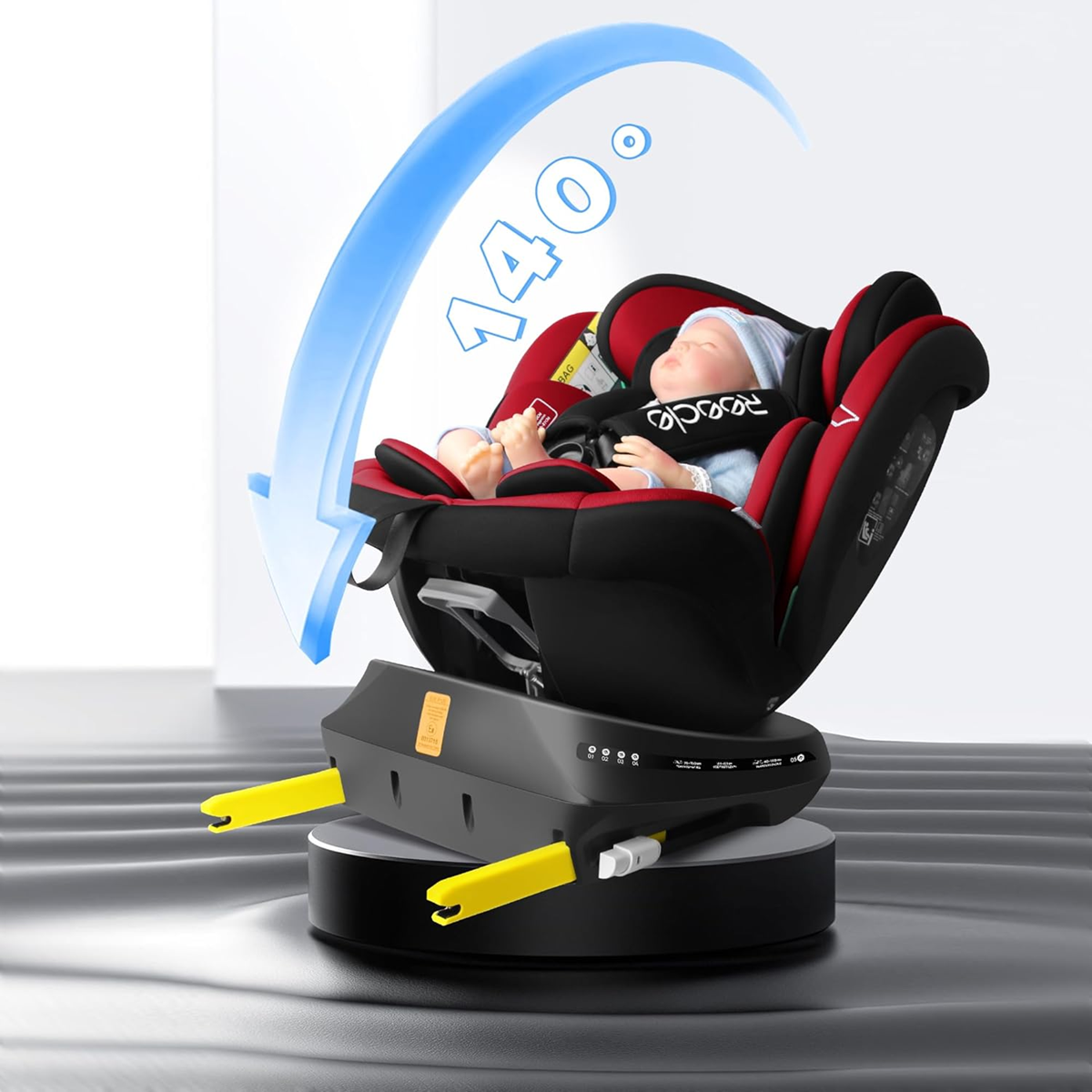 REECLE i-Size draaibare autostoel 360 graden 0-12 jaar 40-150 cm