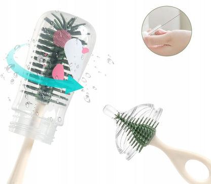 VICLOON 3-in-1 siliconen borstels voor het reinigen van flessen, fopspenen en rietjes 32cm