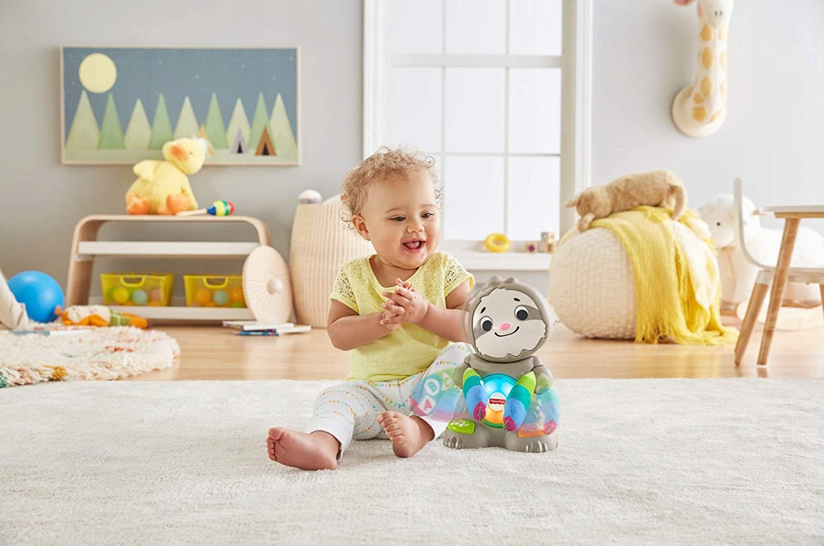 FISHER-PRICE interaktywny LENIWIEC j. angielski z kolorowymi światłami i muzyką dla dzieci 9 m+