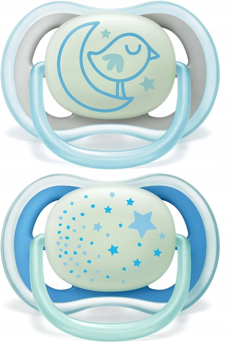 PHILIPS AVENT Ultra Air Night smoczki x 2 6-18msc świecą, uspokajające smoczki z motywem nocnym