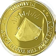 BRADOC Gouden metalen tandenfee munt voor onder het kussen 4 cm DIAMANT