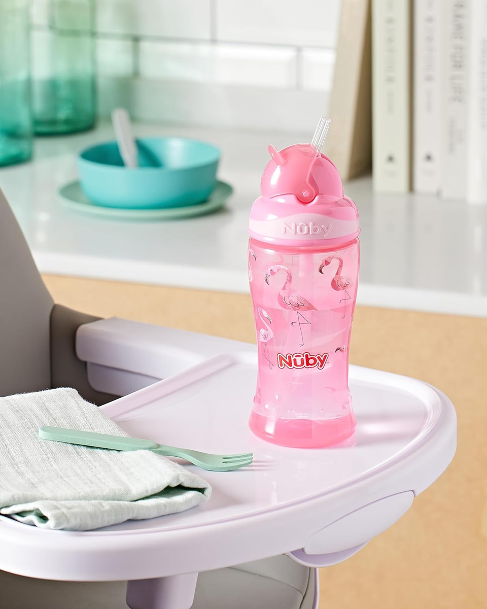 NUBY Flip-it Cup cană anti-picurare cu pai 12 luni+ 360 ml
