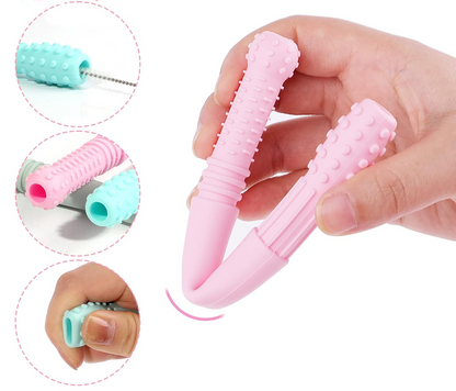 HOPTON anneau de dentition en silicone massant 2 pièces + brosse de nettoyage 16,8 cm
