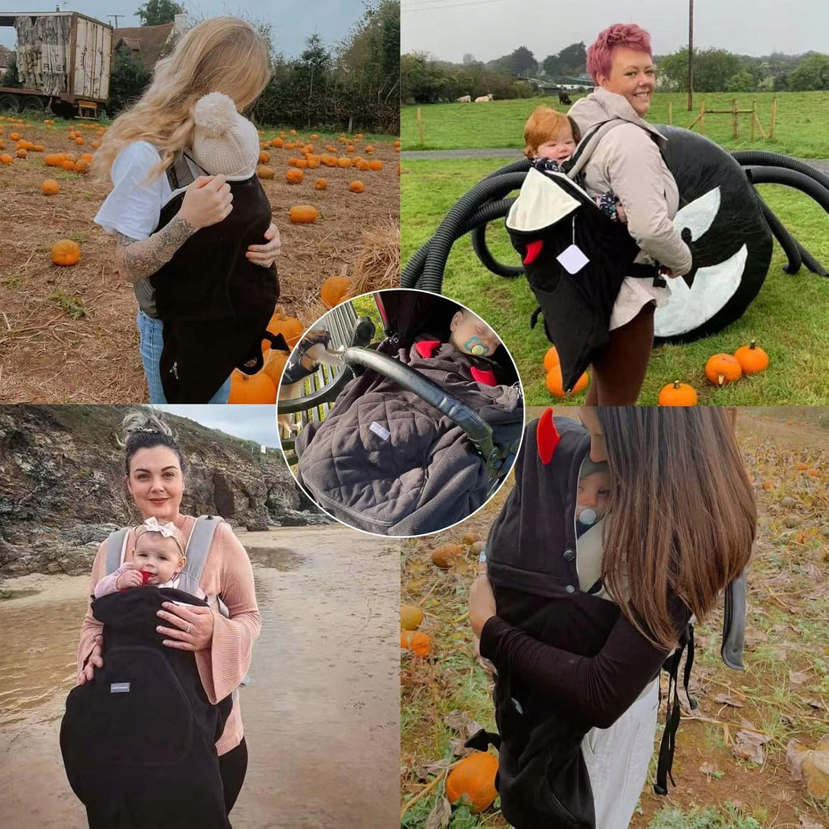 BEBAMOUR housse universelle en polaire pour porte-bébé, poussette, siège auto DIABEŁEK