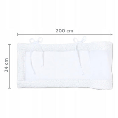 BABYBAY ochraniacz do łóżeczka 200x24, przewiewny ochraniacz siatkowy z wymiarami 200 cm x 24 cm