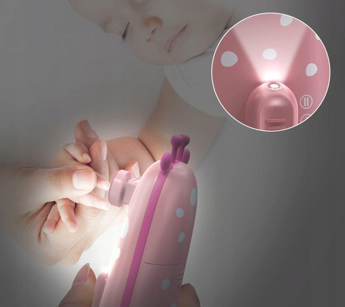 Lima de uñas eléctrica con lámpara LED y 10 accesorios para manicura