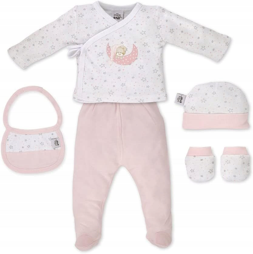 INTERBABY set de regalo de bambú pijama gorro calcetines babero