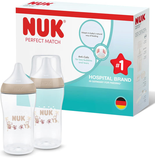 Biberon NUK Perfect Match 260 ml 3 m+ tetină M x2