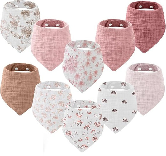 YOOFOSS mousseline slabbetjes bandana x10