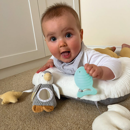 NUBY pernă de joacă pentru stat pe burtică cu jucării