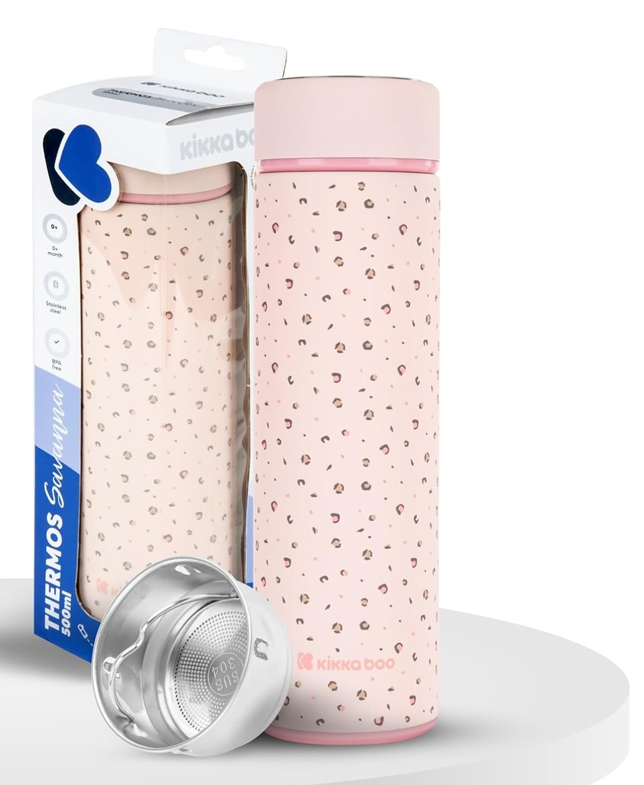 KIKKA BOO Savanna thermos van roestvrij staal 500 ml + theefilter