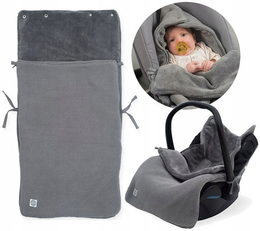 JOLLEIN couverture d’emmaillotage pour siège auto avec harnais 3 et 5 points