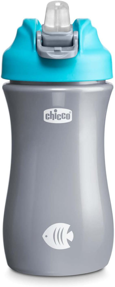 CHICCO Pop-up Cup cană anti-picurare cu gură și pai 350 ml 2 ani+