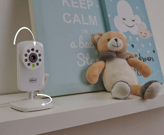 CHICCO Smart niania elektroniczna 2,4" FHSS, kamera monitorująca z lampkami nocnymi przy pluszowym misiu