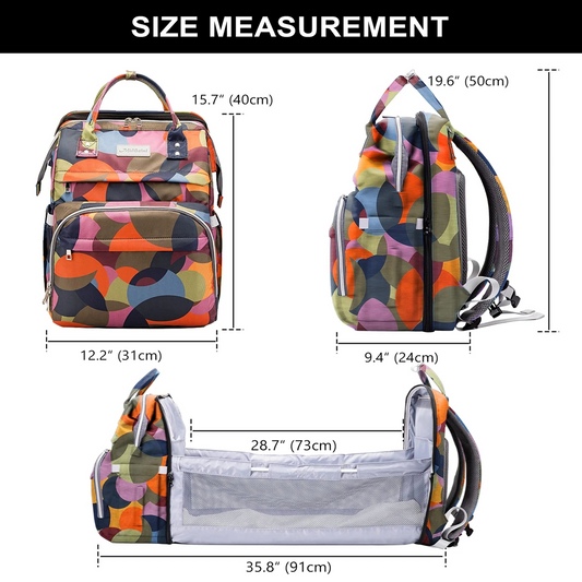 SNDMOR zaino per passeggino con accessori e lettino da viaggio