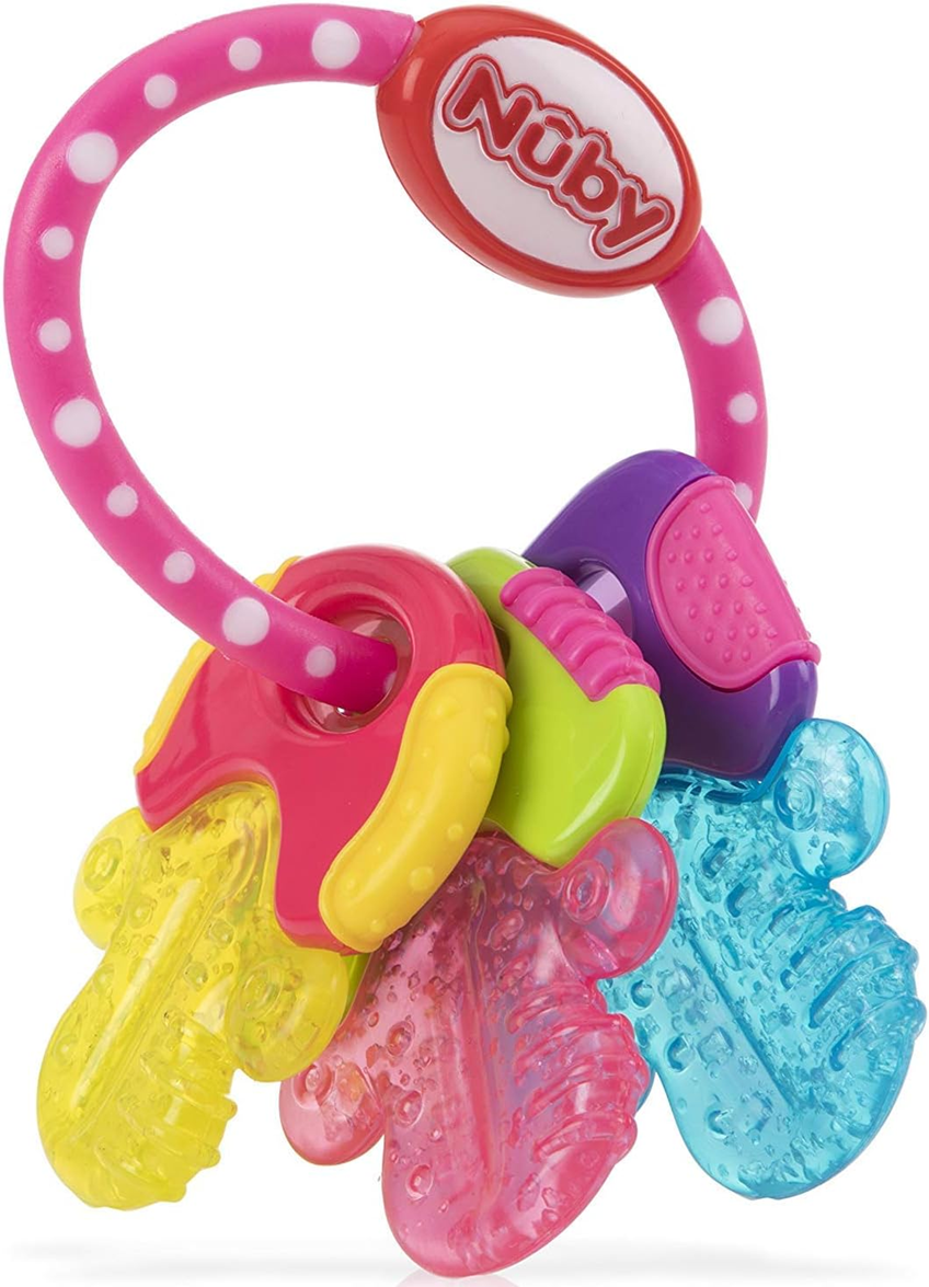 NUBY IcyBite siliconen verkoelende bijtring 9 x 14 cm SLEUTELS