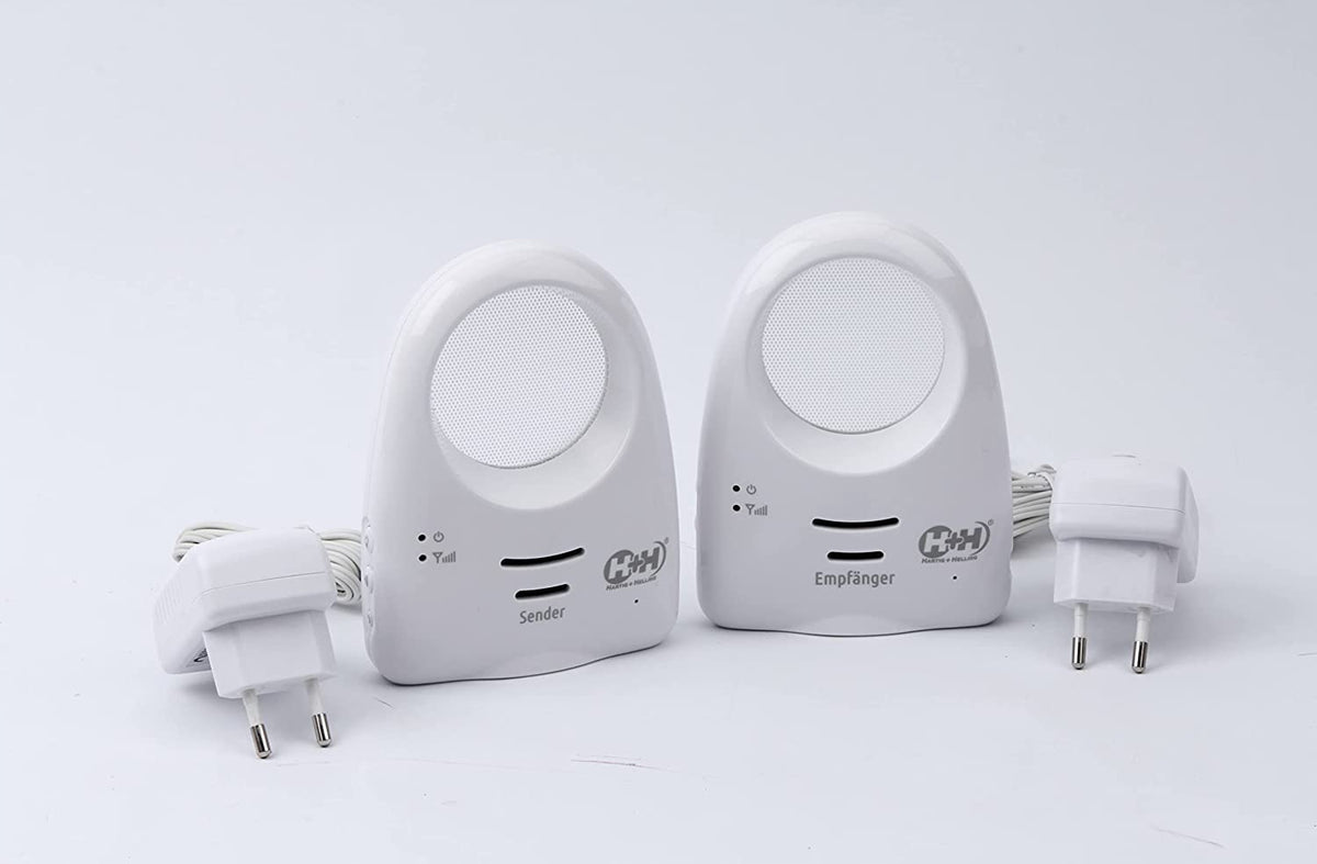 OLYMPIA MBF1213 Plus niania elektroniczna z lampką, biały zestaw nadajnik i odbiornik z zasilaczami