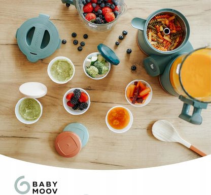 BABYMOOV Babybols pojemniki 6 x 180 ml EKO bio-materiał, pastelowe pojemniki na jedzenie dla niemowląt