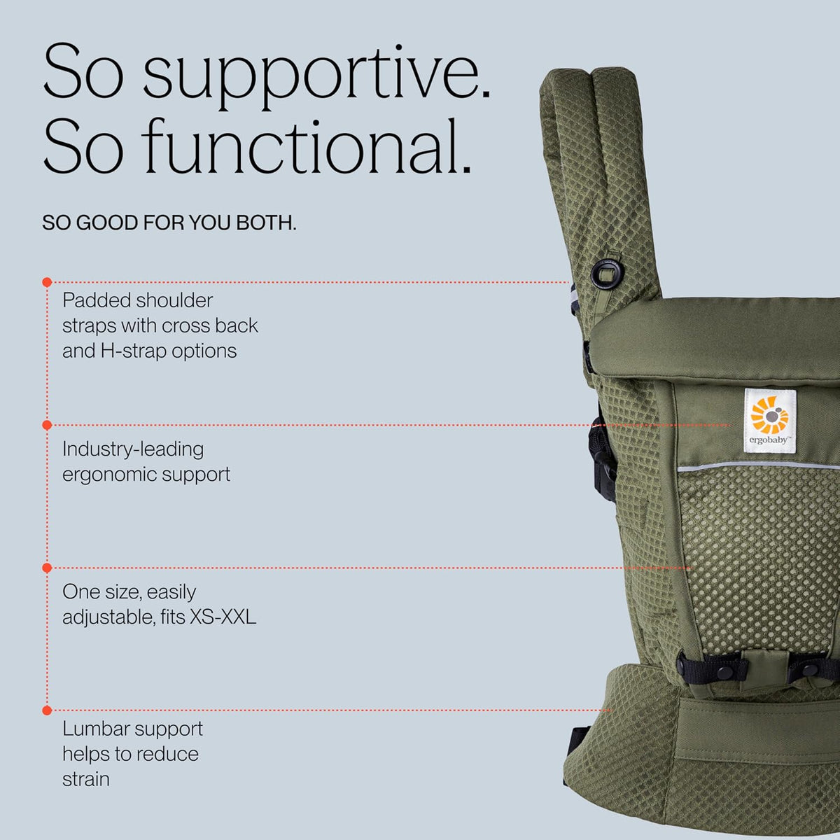 ERGOBABY ADAPT SoftFlex MESH ergonomische draagzak 3,2-20 kg