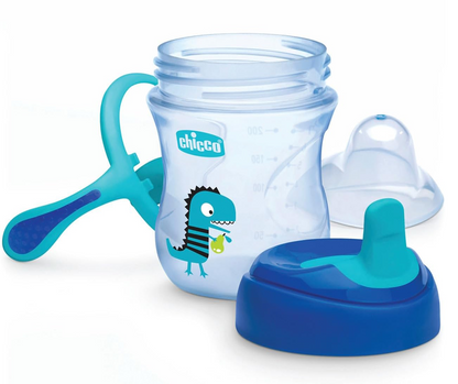 CHICCO Ποτήρι Μετάβασης με Ρύγχος και Λαβές 200 ml 4 Μηνών+