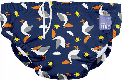 BAMBINO MIO pielucha do pływania 1-2lata niebieska w pelikany, lekka i wodoodporna na basen