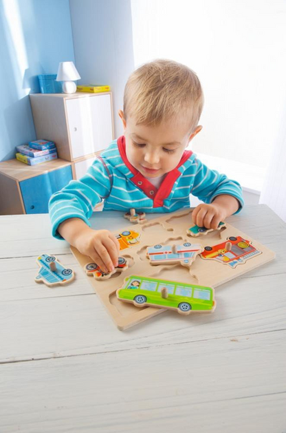 HABA houten insteekpuzzel 8 stukken 21 x 30 cm VOERTUIGEN