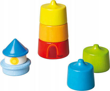 HABA bloques de madera faro, set de 7 piezas, 21 cm