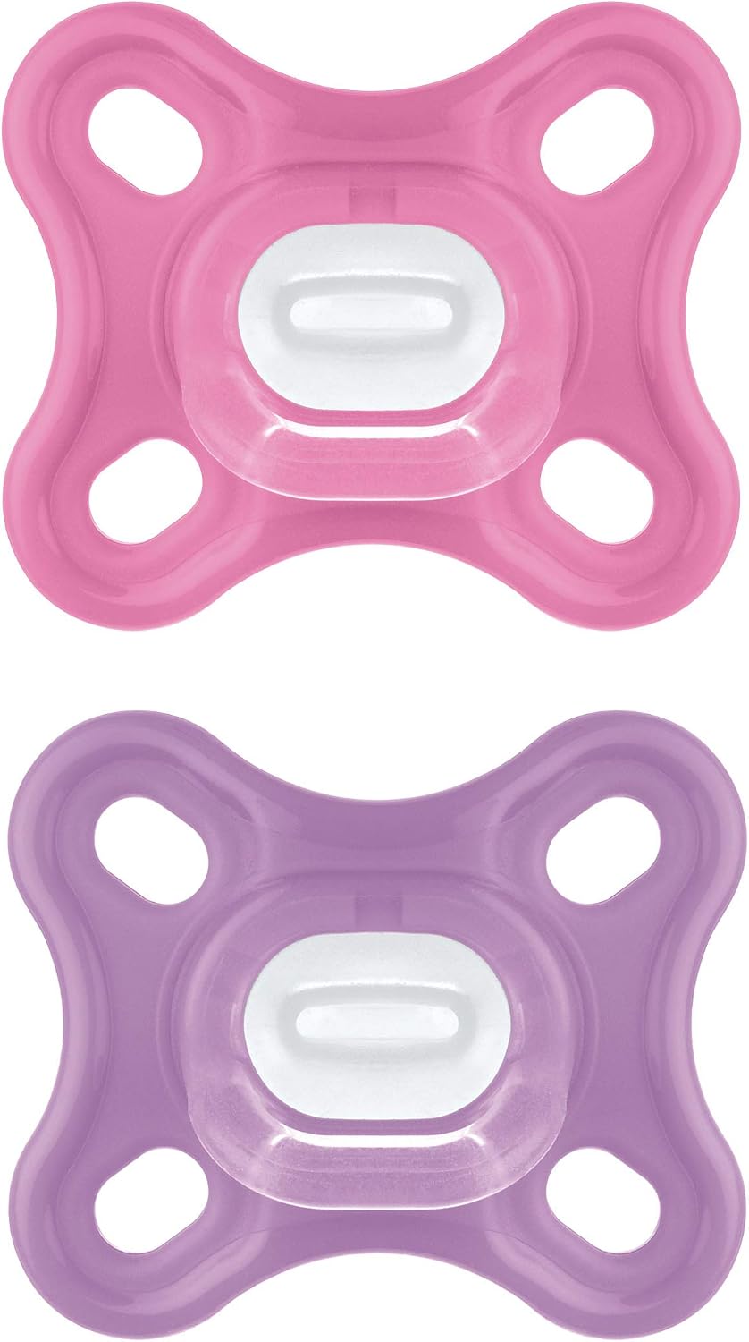 MAM Comfort silikonové dudlíky 0–3 měs. růžové, 2 ks
