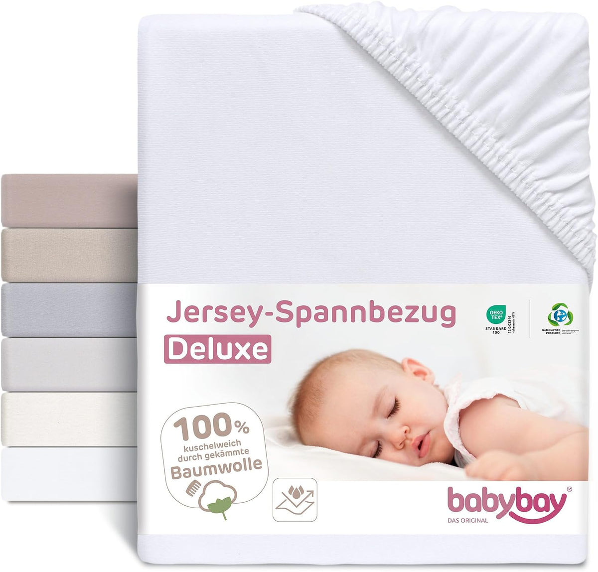 BABYBAY hoeslaken met elastiek en membraan 89x50 cm