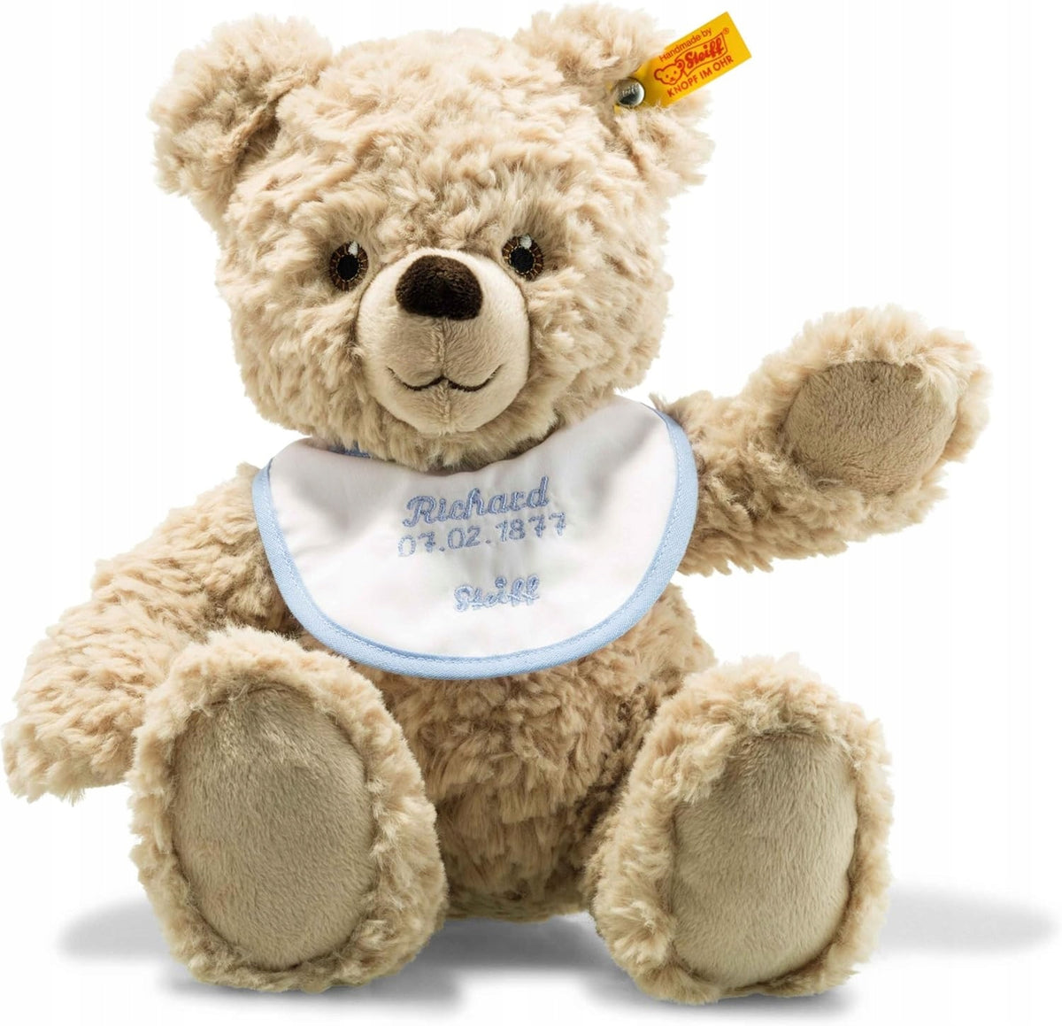 STEIFF Miś Richard miękka przytulanka bez śliniaka 30 cm, beżowy pluszowy miś z miękkim śliniakiem