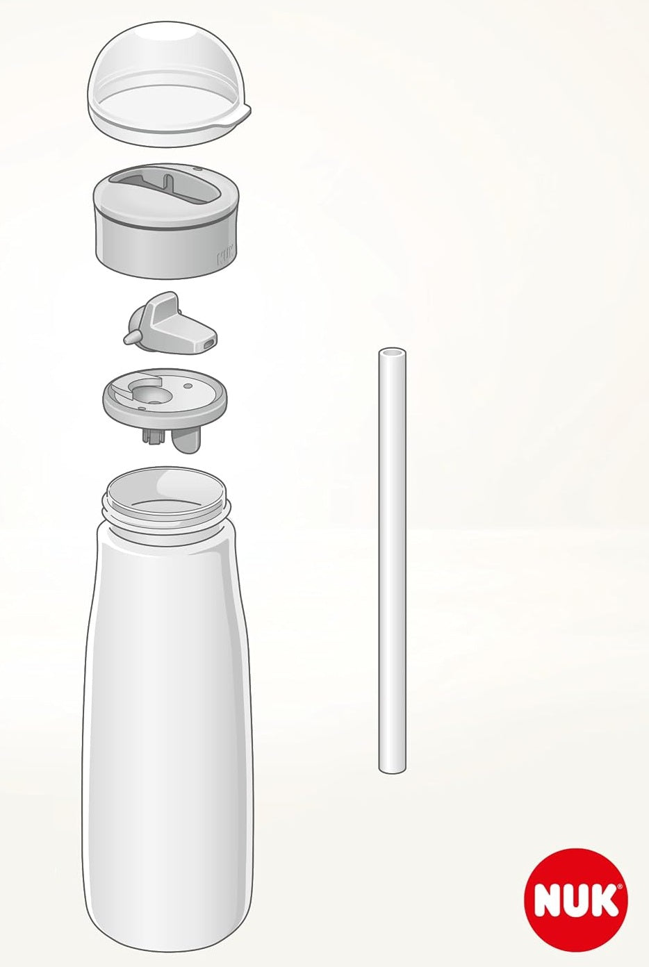 NUK Mini-Me Flip botella de acero con pajita y boquilla 500 ml 12 m+