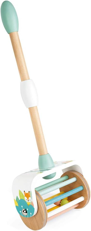 JANOD Pure houten duwwagen met rammelaar 49 cm