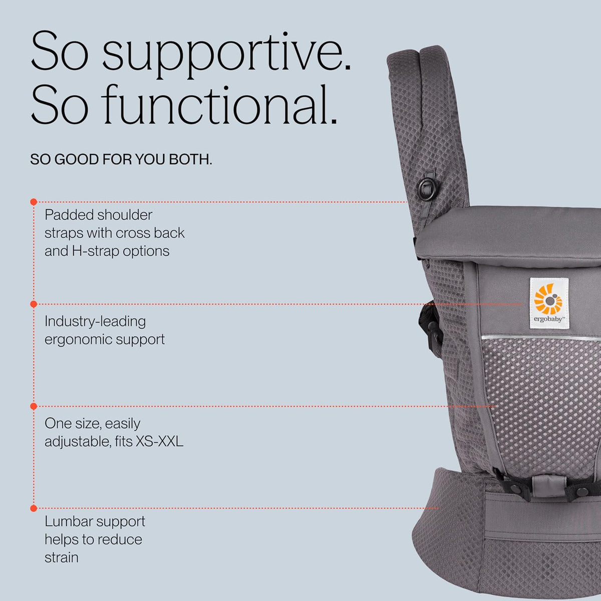 ERGOBABY ADAPT SoftFlex MESH portabebés ergonómico 3,2-20 kg
