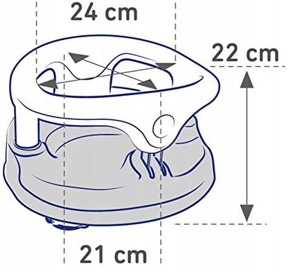 ROTHO Babydesign krzesełko do kąpieli 13kg, biało-szare, 24x22 cm, dla dzieci 7-16 m